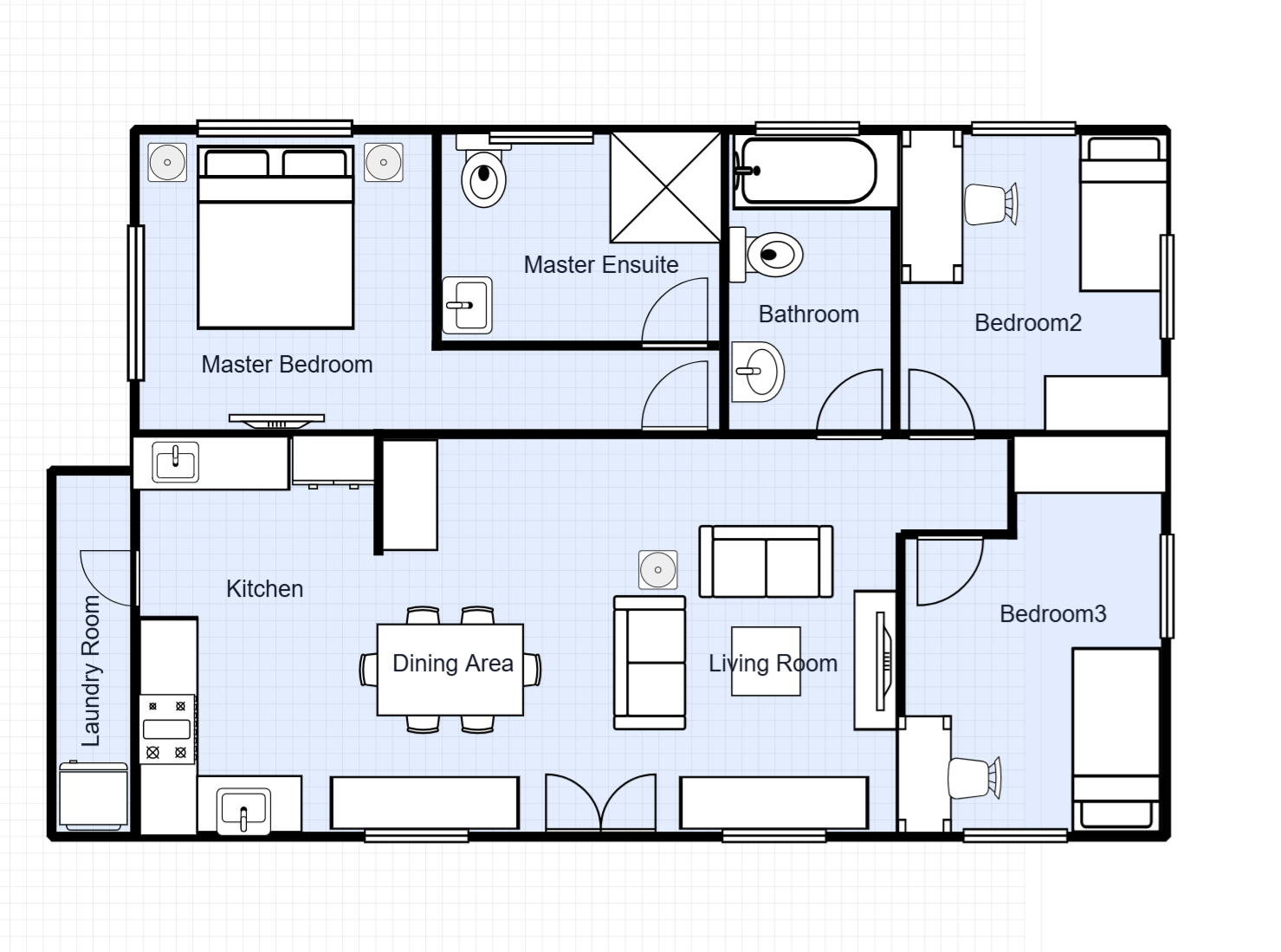 3 Bedroom House with Master Ensuite