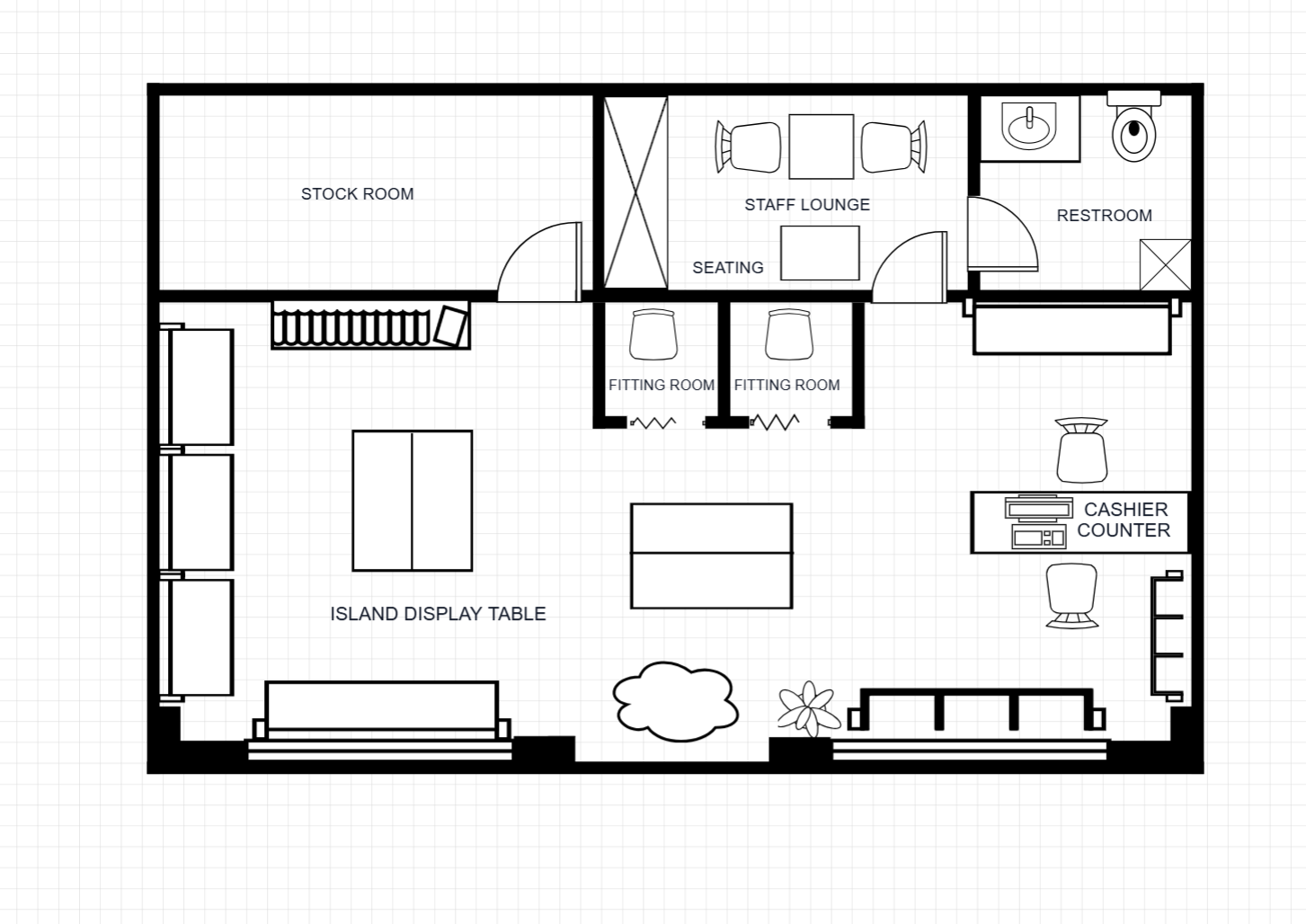 Clothing Store Floor Plan Template