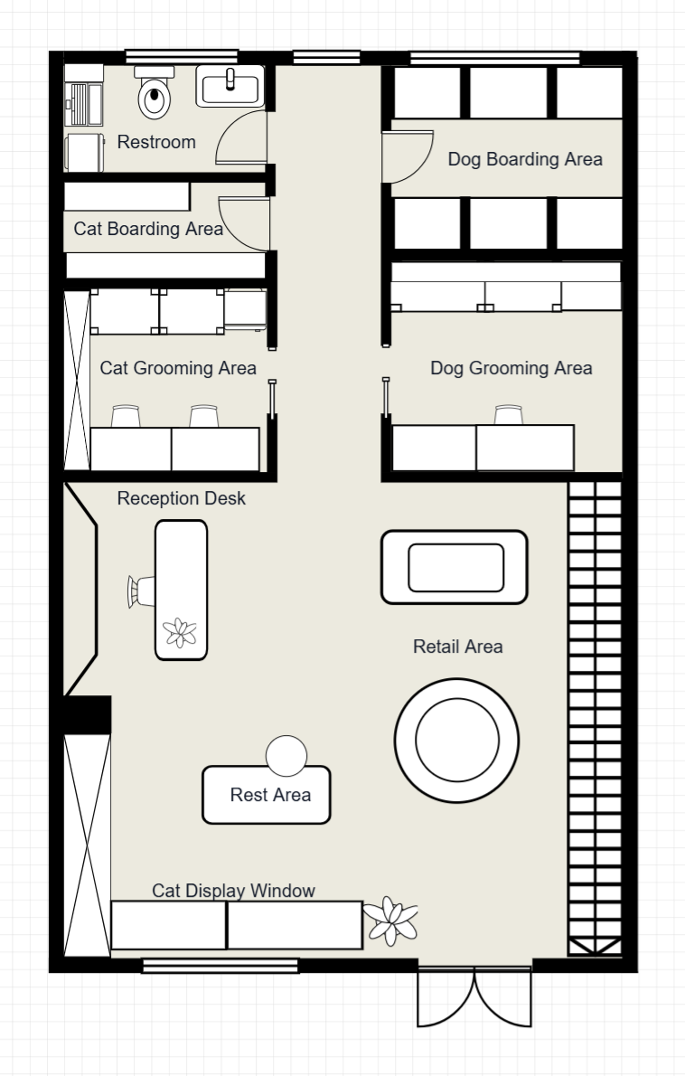 Pet Store Floor Plan Template floor plan