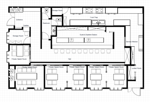 Japanese Restaurant Floor Plan